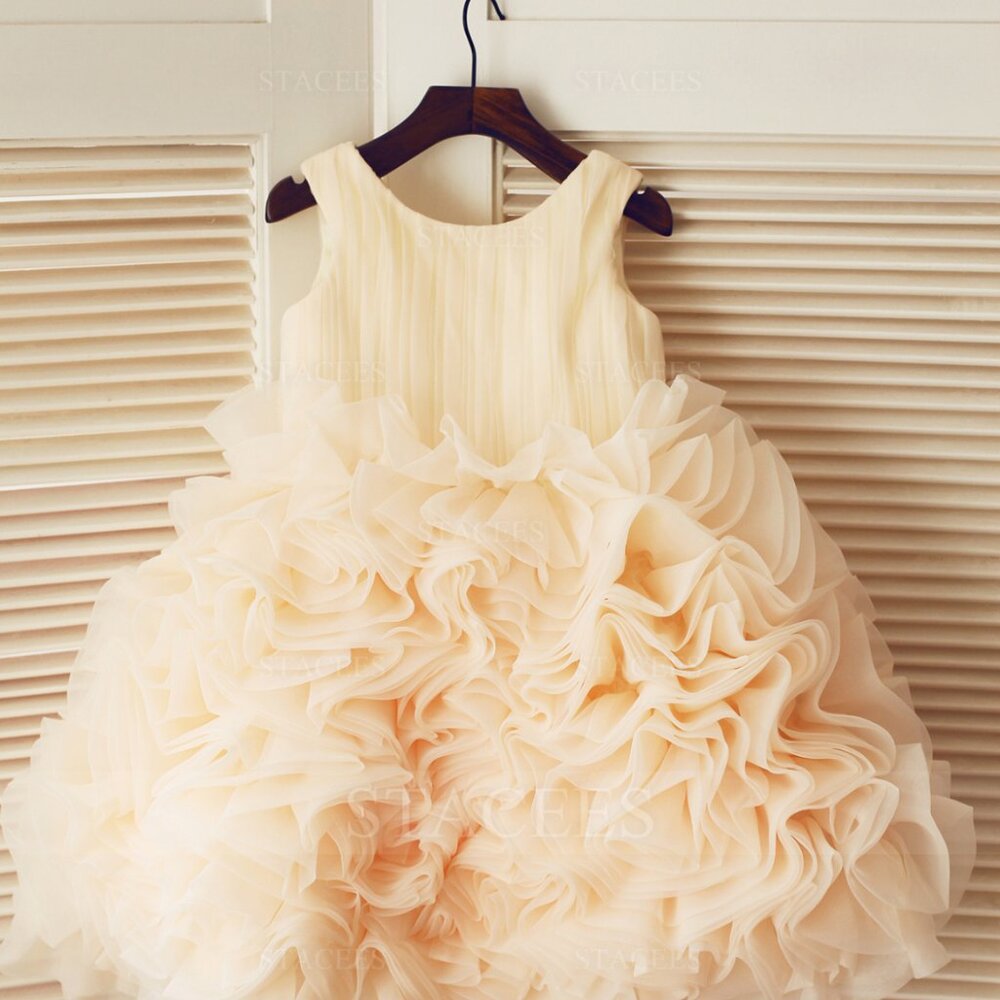 Ball Gown Scoop Neck--Champagne Color